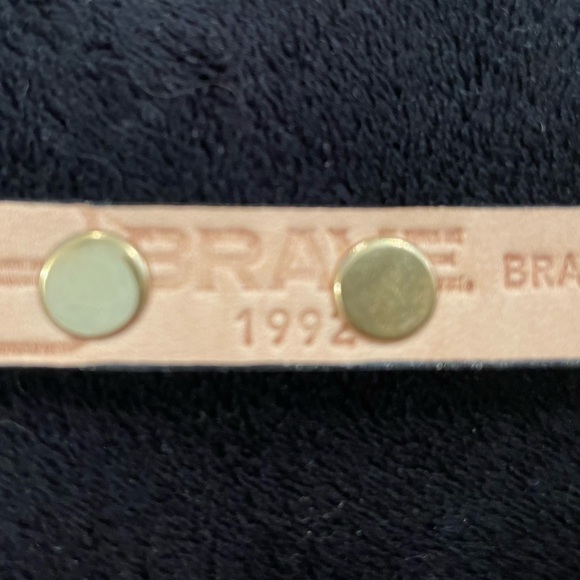 Brave Black 1/2” Leather Belt with Gold Accents and Gold Buckle, Size 28 - Picture 6 of 6